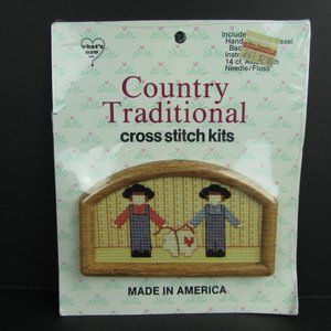 Amish Boys With Pig Country Traditional Cross Stitch Kit 042345 Frame